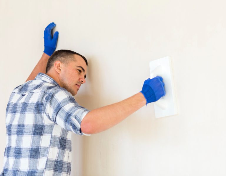 front-view-man-working-wall