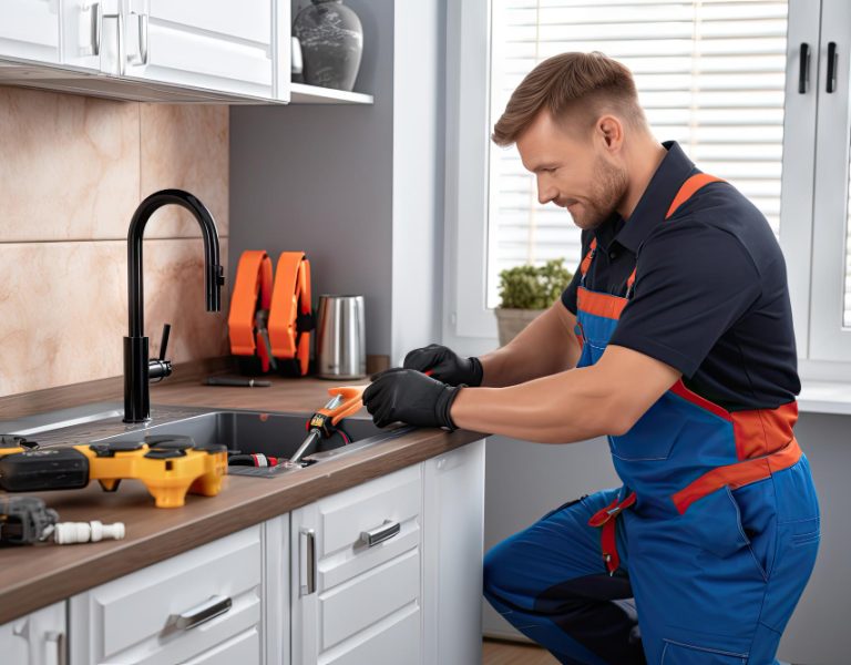 smiling-plumber-handsome-positive-sanitary-technician-plumber-works-kitchen-plumbing-repair-sink-installation-faucet-installation-generative-ai-illustration-38